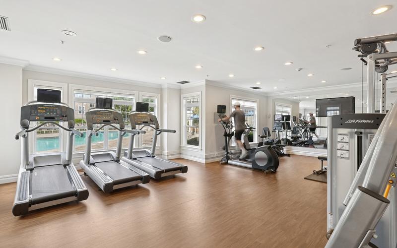 a gym with exercise equipment