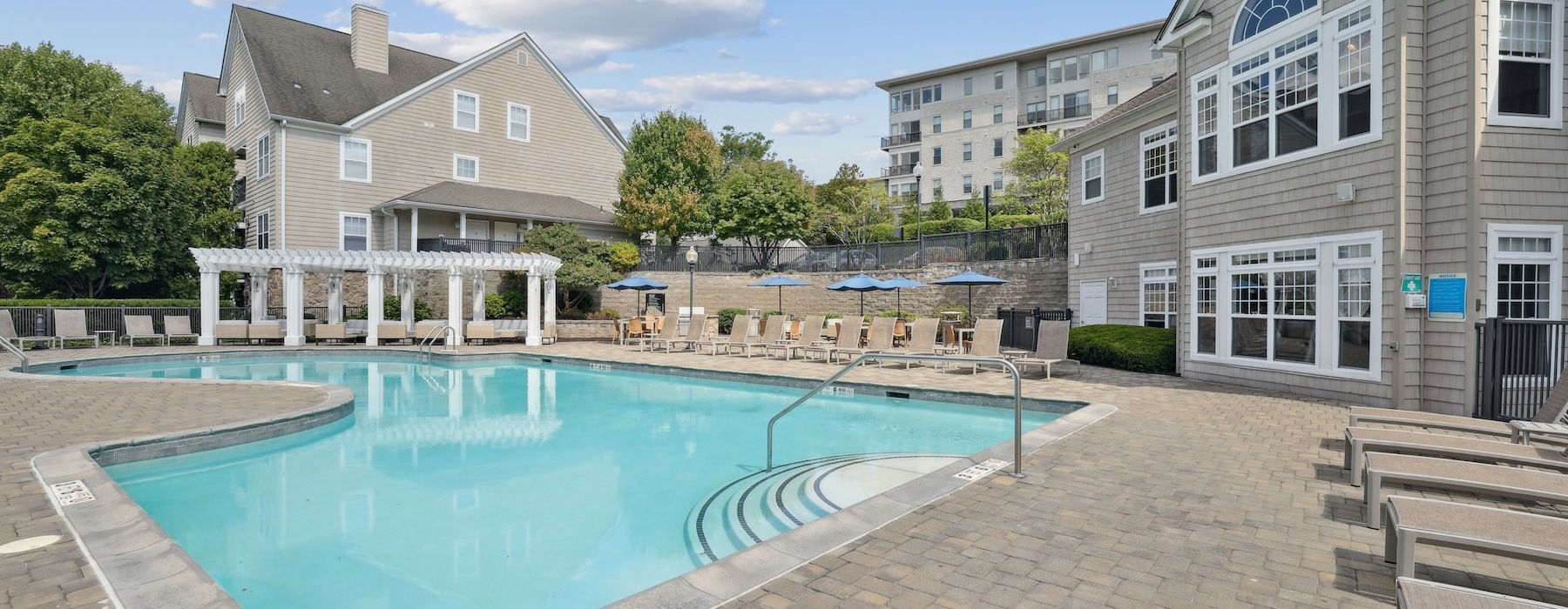 a swimming pool in a backyard